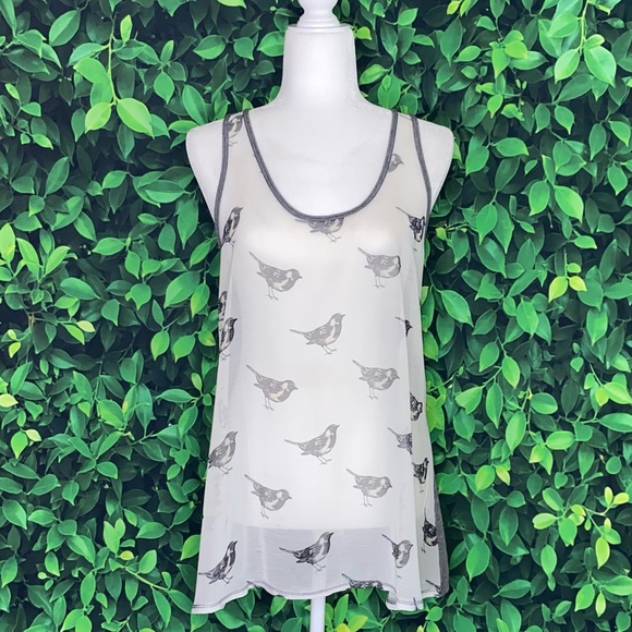 ANTHROPOLOGIE SOURCED MESH TANK TOP W/ BACK CRISSCROSS TIE · SIZE L - Picture 5 of 5